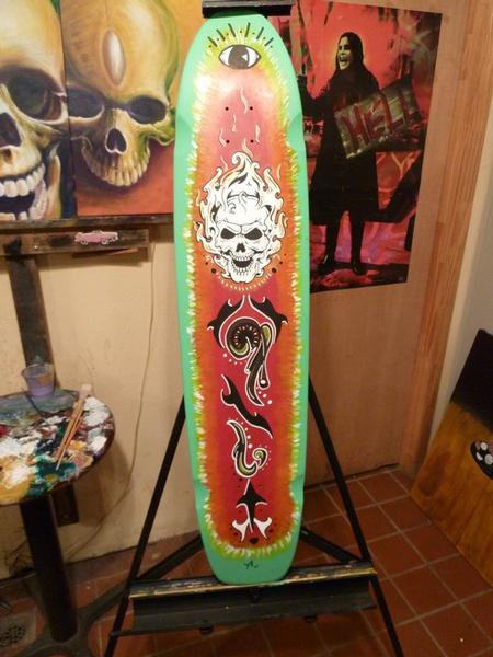 Tattoos - custom skate deck-cruiser board-skull - 55615