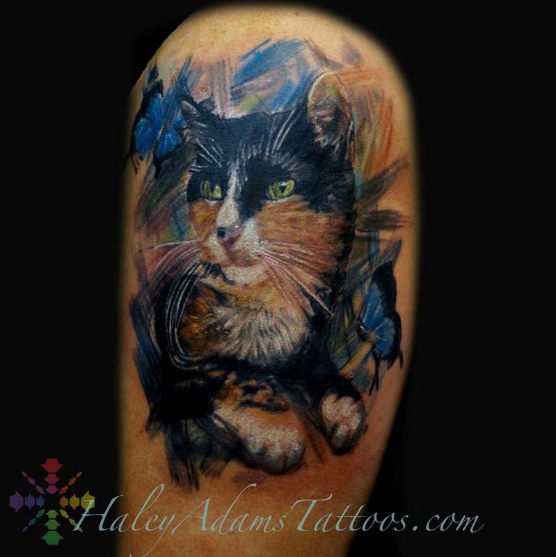 Haley Adams Princess the cat tattoo.. cattoo oil painting