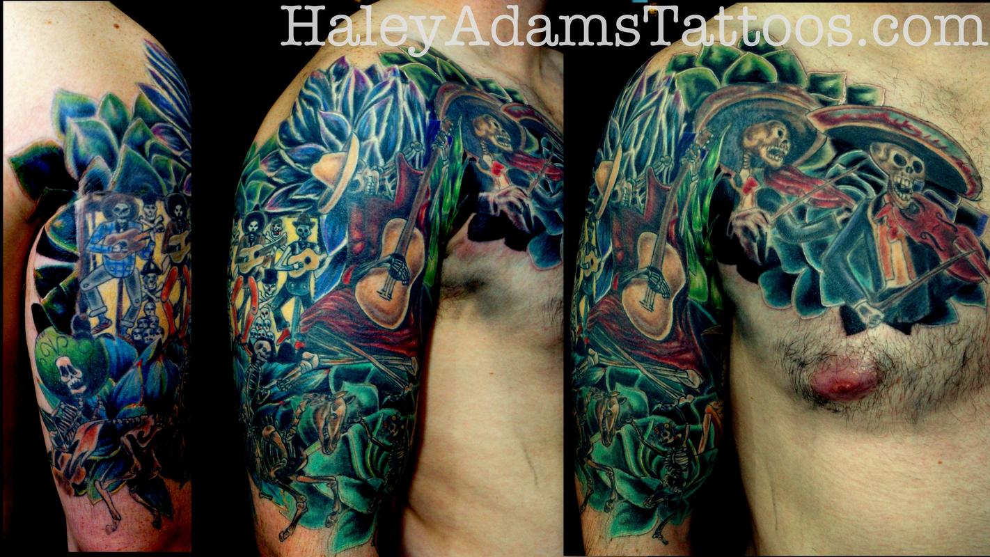Haley Adams Tattoo : Tattoos : Animal : half sleeve of Mexican paintings