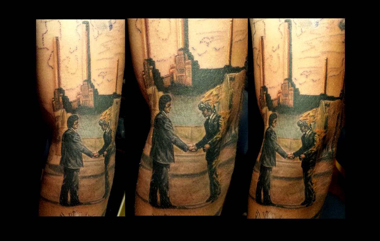 pink floyd album cover tattoo (not finished) by Haley Adams Tattoos