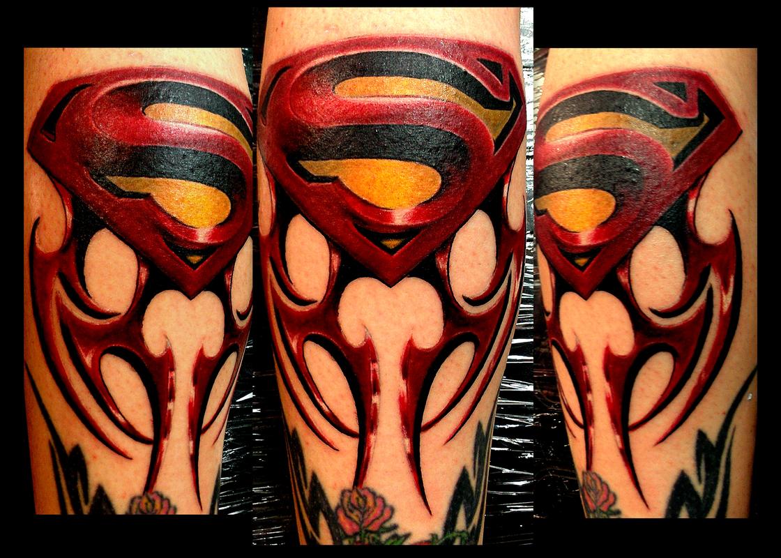 Haley Adams Tattoo : Tattoos : Tribal : Super, superman and tribal blades