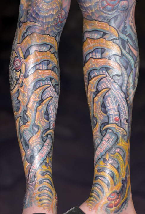Paradise Artist Retreat : Tattoos : Custom : Bio leg half sleeve
