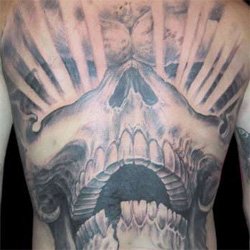 Tattoos - Skull Rays Back Piece - 13886