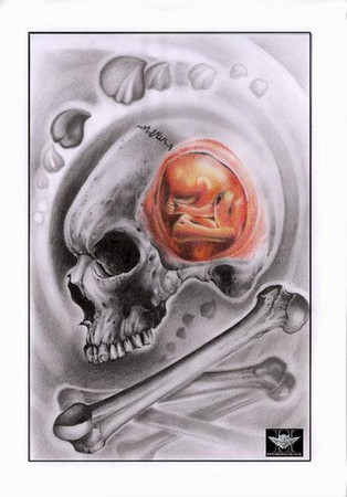 Jason Butcher - Skull Fetus Art