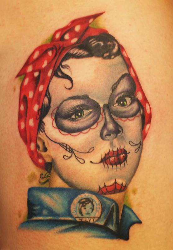 day of the dead rosie the riveter by brian harris tattoonow day of the dead rosie the riveter by brian harris tattoonow