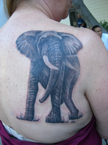 Tattoos - elephant cover up. - 18123