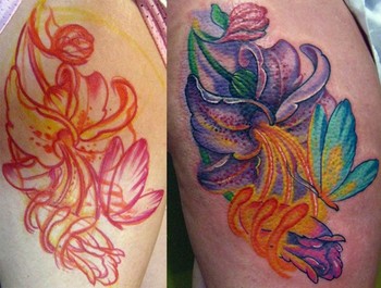 Jason Maybruck - stargazer lily flower tattoo