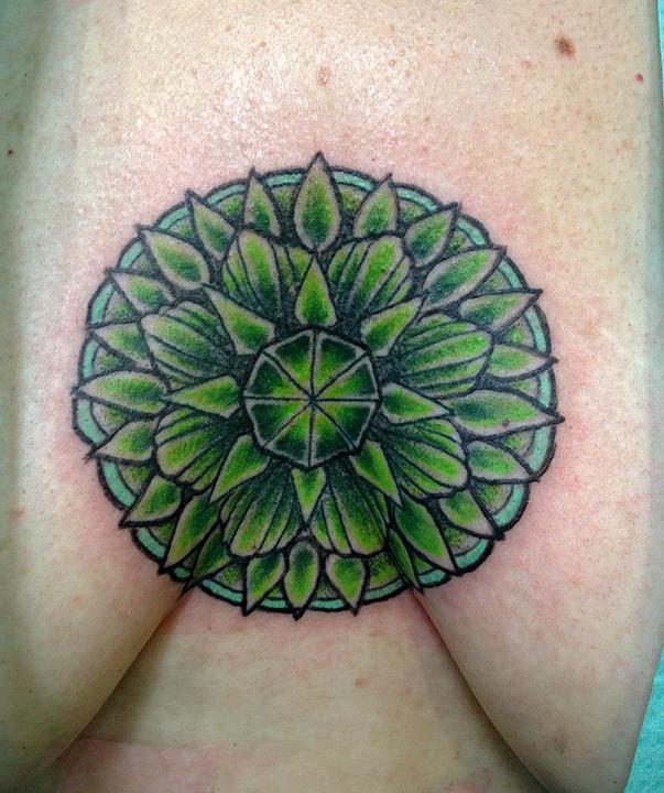 Jeff Johnson Tattoo : Tattoos : Feminine : Green Chakra Tattoo