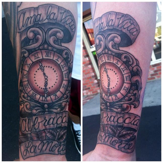 Joes Clock Tattoo by Jeff Johnson : Tattoos