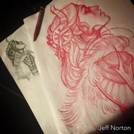 Tattoos - Red pencil sketch - 115432