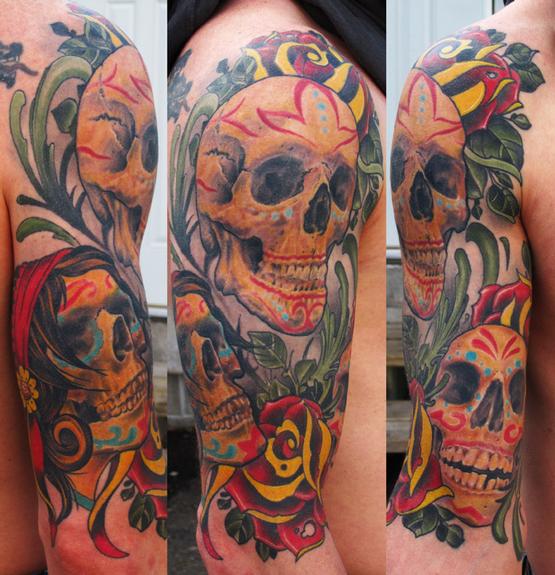 muertos painted skulls and traditional ish roses and filigree muertos painted skulls and traditional ish roses and filigree