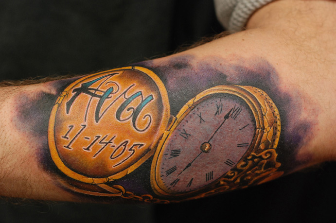 vintage-gold-stopwatch-arm-tattoo-by-jon-von-glahn-tattoonow