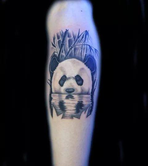 realistic panda in water by justin hicks tattoonow realistic panda in water by justin hicks tattoonow