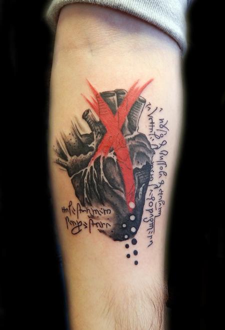 Tattoos - Trash Polka Da Vinci heart - 100318