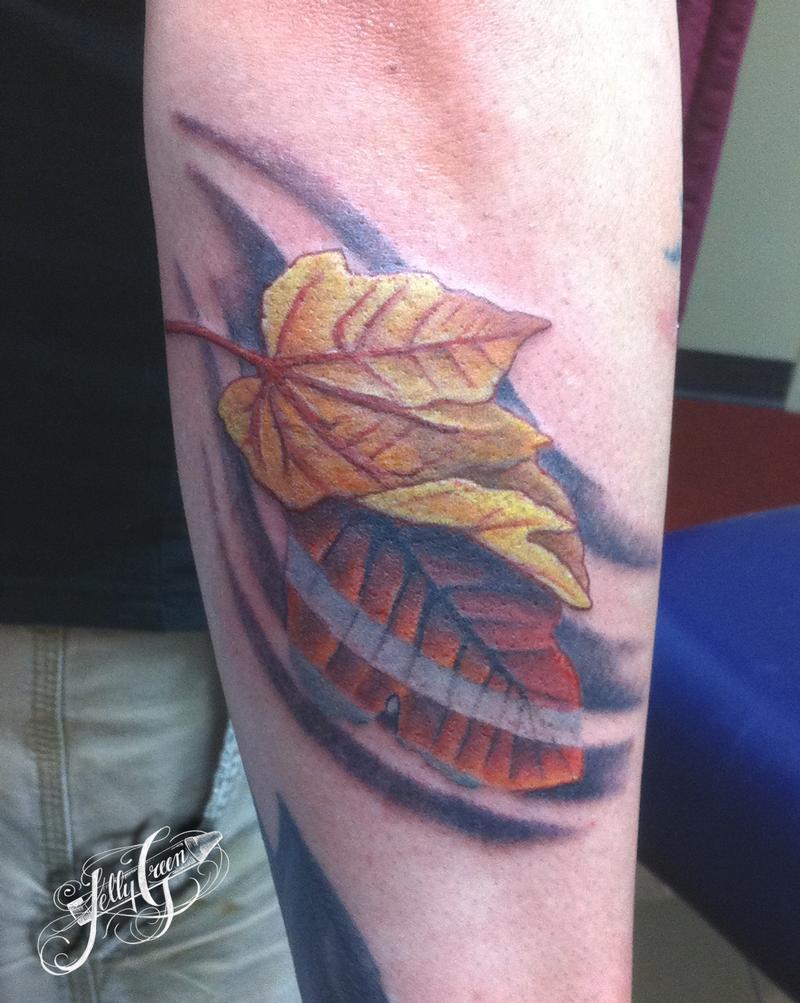 New England Tattoos Tattoos Kelly Green Autumn Leaves Falling