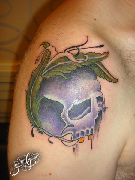 Kelly Green - Purple skull