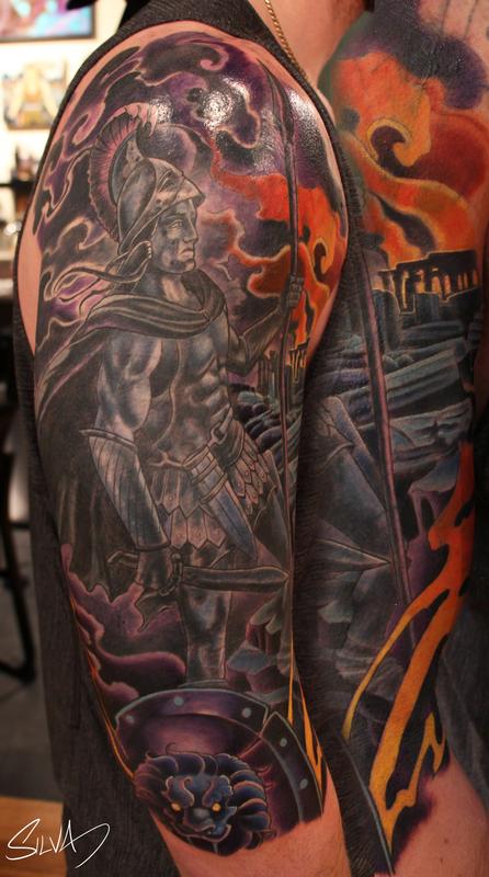 Custom Ares God of War Tattoo by Marvin Silva : Tattoos