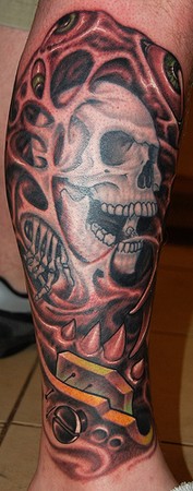 Tattoos - Bio Organic Skull Tattoo - 40043