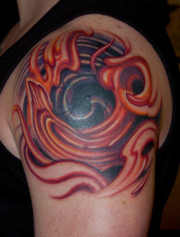 Abstract Phoenix Tattoo by Marvin Silva Tattoos