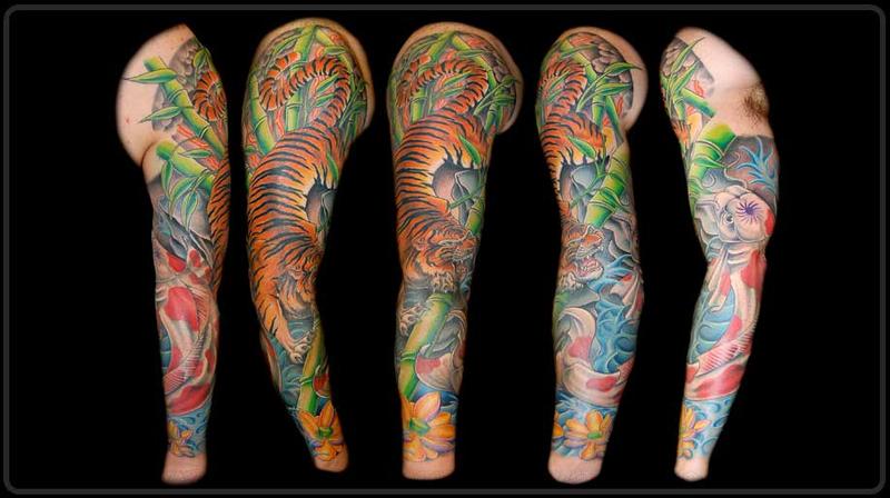 Koi Traditional Japanese Full Sleeve Tattoos