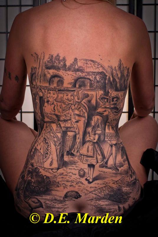 Asian Tattoo Back Piece Black