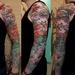 Tattoos - Full Color Asian Block print Inspired Sleeve - 64273