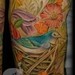 Tattoos - Vintage Bird with Wild Flowers 1/2 Sleeve - 45211