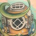 Tattoos - Old school dive helmet  - 50990