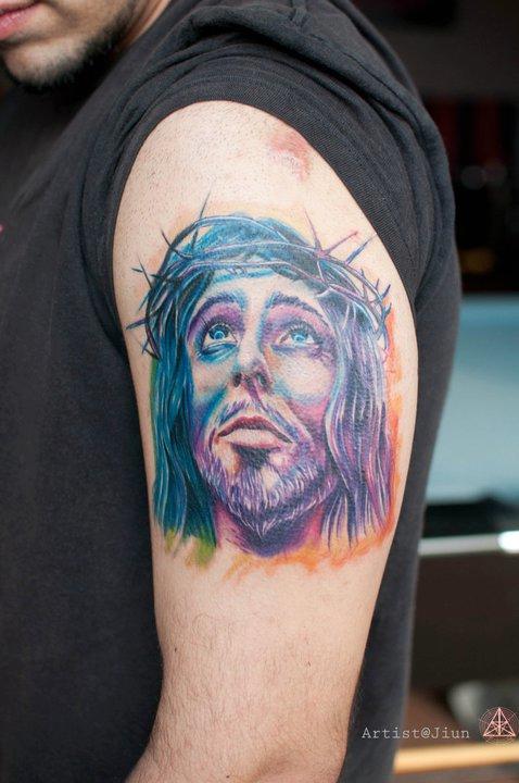 Color Realistic Jesus Tattoo by Juin: TattooNOW