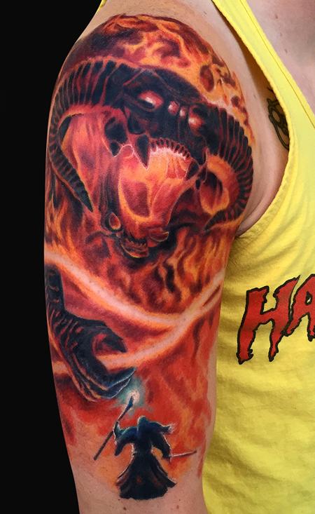 Balrog Lord of The Rings Tattoo Design Thumbnail
