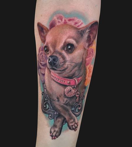 Chihuahua dog portrait tattoo Design Thumbnail