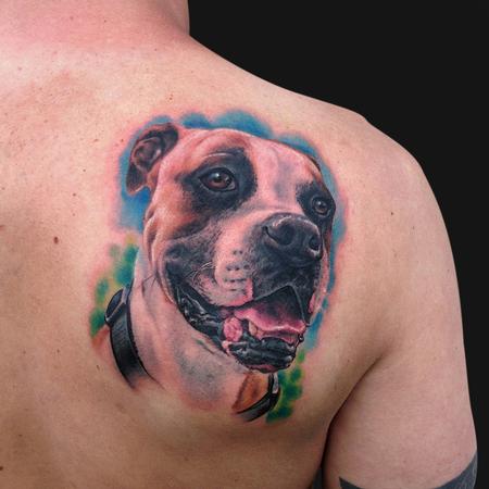 Tattoos - Boxer Dog Portrait Tattoo - 89581