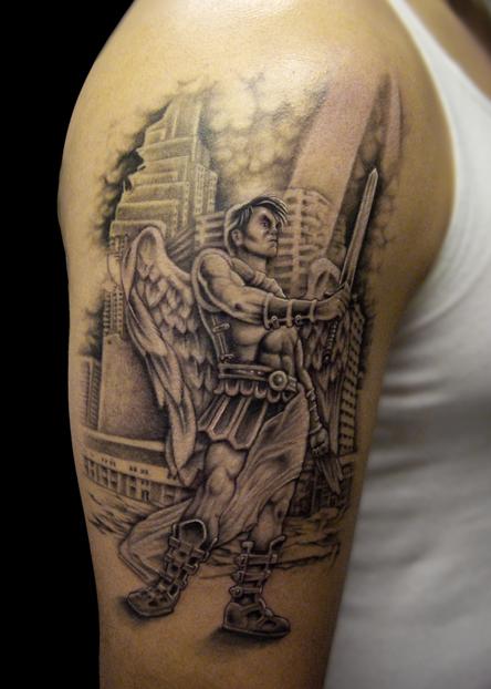 Warrior Guardian Angel Tattoos