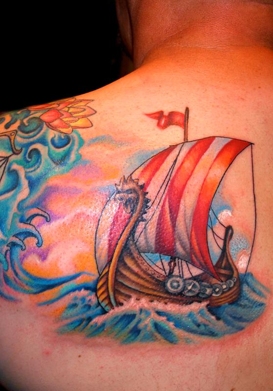 Viking Ship Tattoo by Mallory Swinchock TattooNOW