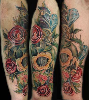 Rites Tattoo Theatre Tattoos Flower Vine Sugar Skull And Roses