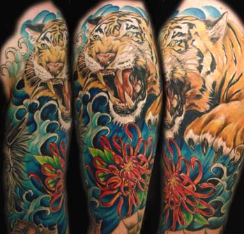 Mark Blanchard - tiger and Chrysanthemum