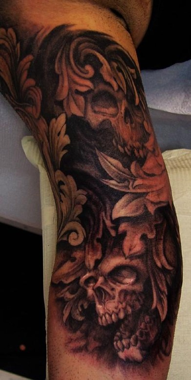 baroque skull part 2 by scottso tattoonow baroque skull part 2 by scottso tattoonow