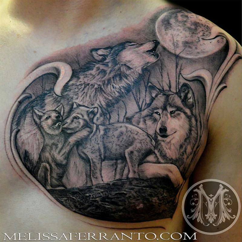 wolf pack tattoo by melissa ferranto tattoos wolf pack tattoo by melissa ferranto tattoos
