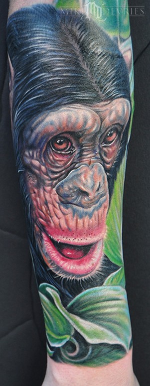 Mike DeVries Monkey Tattoo