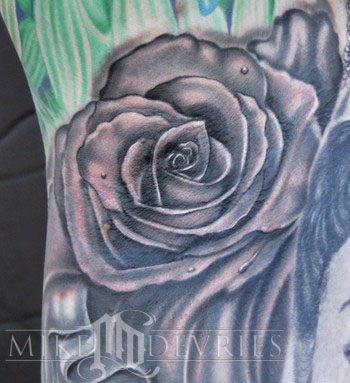 Comments Rose Tattoo In the Arm pit Ouch Black and grey Rose Tattoo done 