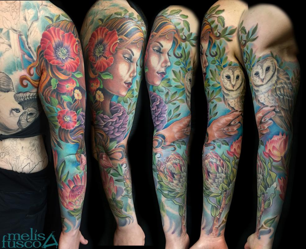 Venetian Tattoo Gathering : Tattoos : Body Part Arm Sleeve : nature woman  sleeve