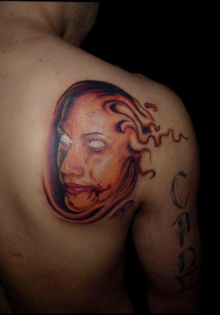 Cesar Perez Tattoos - evil girl face