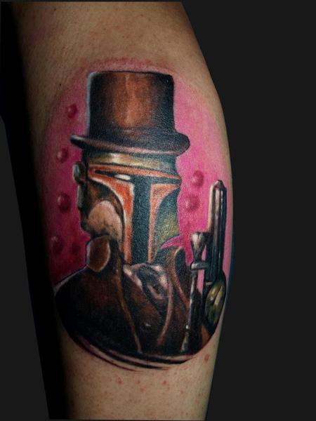 Cesar Perez Tattoos - boba fett -starwars color tattoo