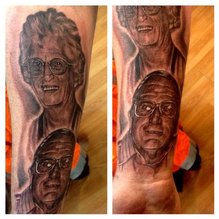 Cesar Perez Tattoos - grand parents memorial tattoo