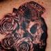 Tattoos - skull roses cobra black and grey tattoo - 72640