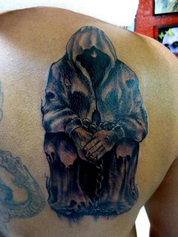 Mully Tattoo Tattoos Black and Gray hooded figure