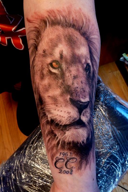 Mully Tattoo : Tattoos : Nature : lion on forearm Mully Tattoo : Tattoos : Nature : lion on forearm