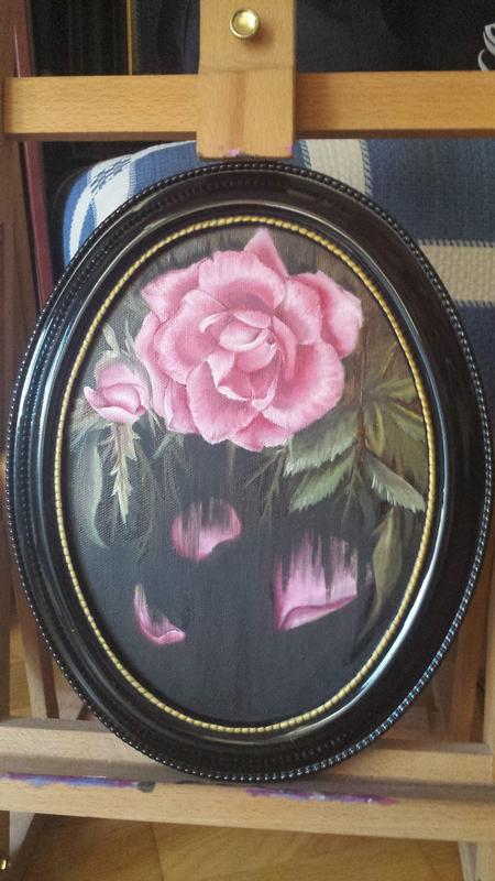 Mystic Eye Tattoo Original Art Linn Oil Painting Of A Rose Withering