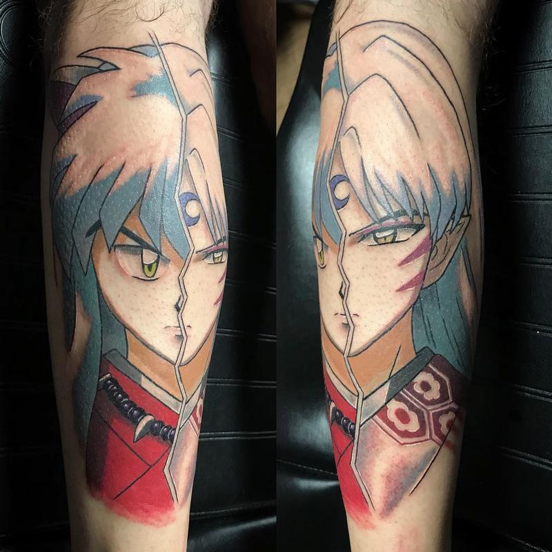 Inuyasha and Seshomaru Tattoo in Color by Linn Tattoos