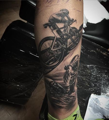 Yarda - Iron Man-Themed Tattoo Cyclist and Swimmer